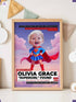 Custom Baby Flying Hero Poster – Personalized Baby Girl Wall Art